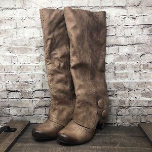Not Rated Distressed Brown Knee High Boots
